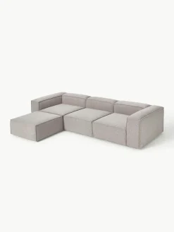 Lennon 4-zits modulaire bank in bouclé met poef (links/rechts)^Westwing Collection Fashion