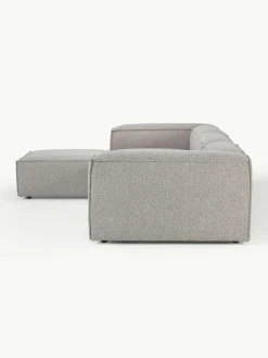 Lennon 4-zits modulaire bank in bouclé met poef (links/rechts)^Westwing Collection Fashion