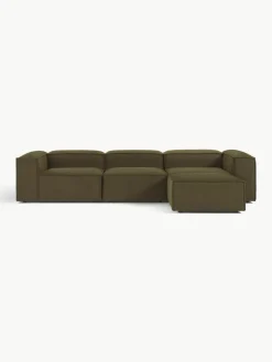 Lennon 4-zits modulaire bank in bouclé met poef (links/rechts)^Westwing Collection Best