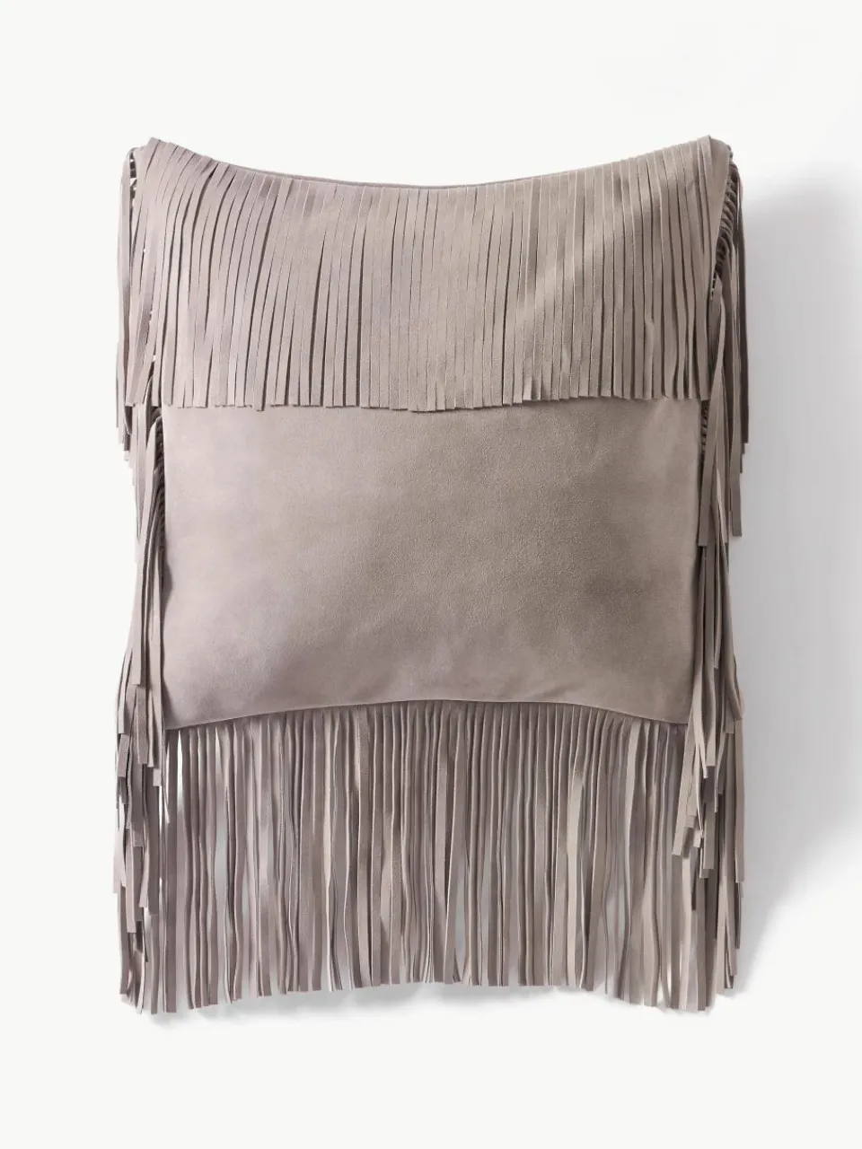 Leren kussenhoes Amaia met franjes^Westwing Collection Sale