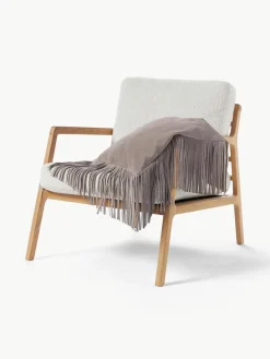 Leren kussenhoes Amaia met franjes^Westwing Collection Sale