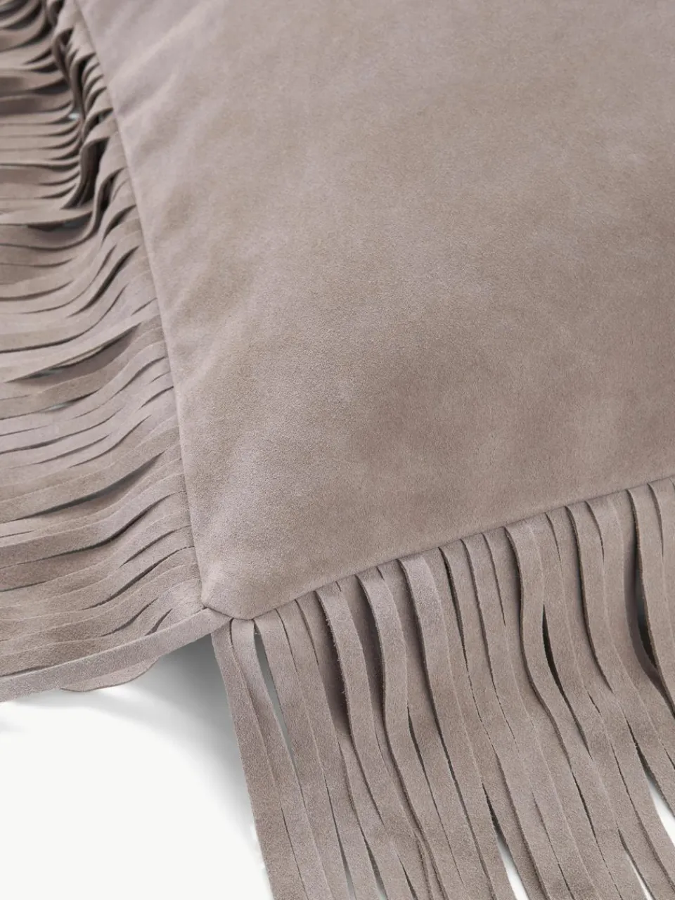 Leren kussenhoes Amaia met franjes^Westwing Collection Sale