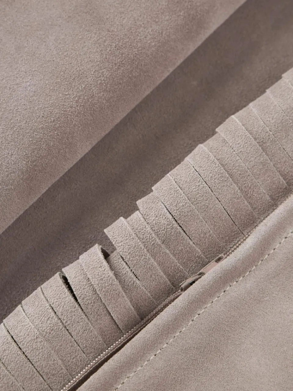 Leren kussenhoes Amaia met franjes^Westwing Collection Sale