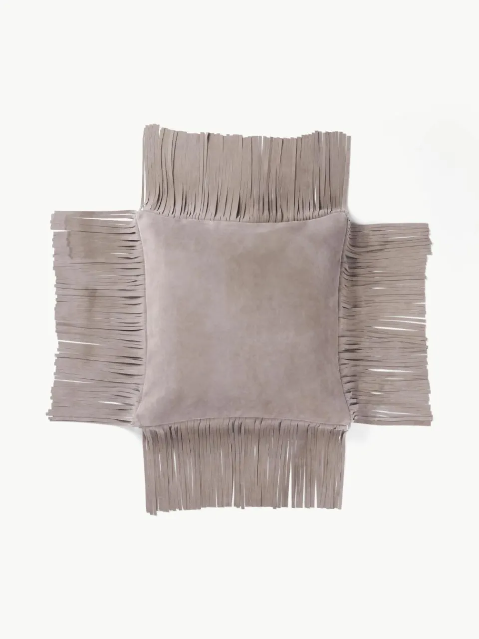Leren kussenhoes Amaia met franjes^Westwing Collection Sale