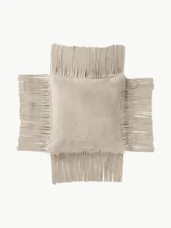 Leren kussenhoes Amaia met franjes^Westwing Collection Online
