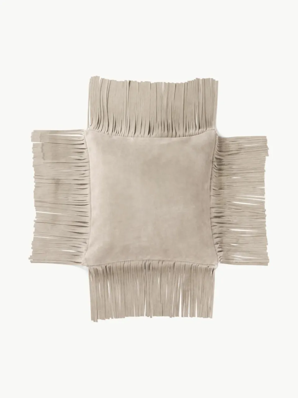 Leren kussenhoes Amaia met franjes^Westwing Collection Online