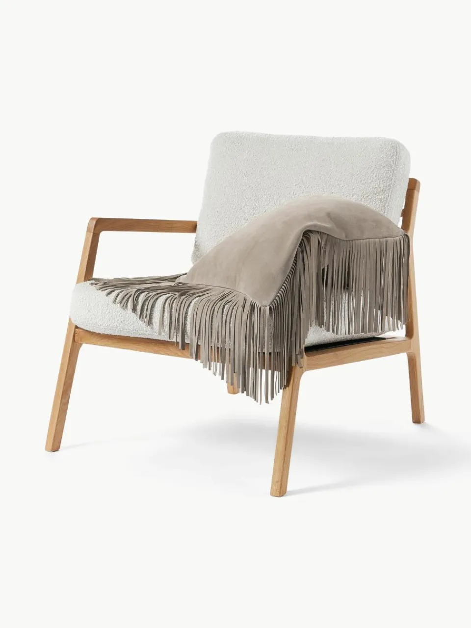 Leren kussenhoes Amaia met franjes^Westwing Collection Online
