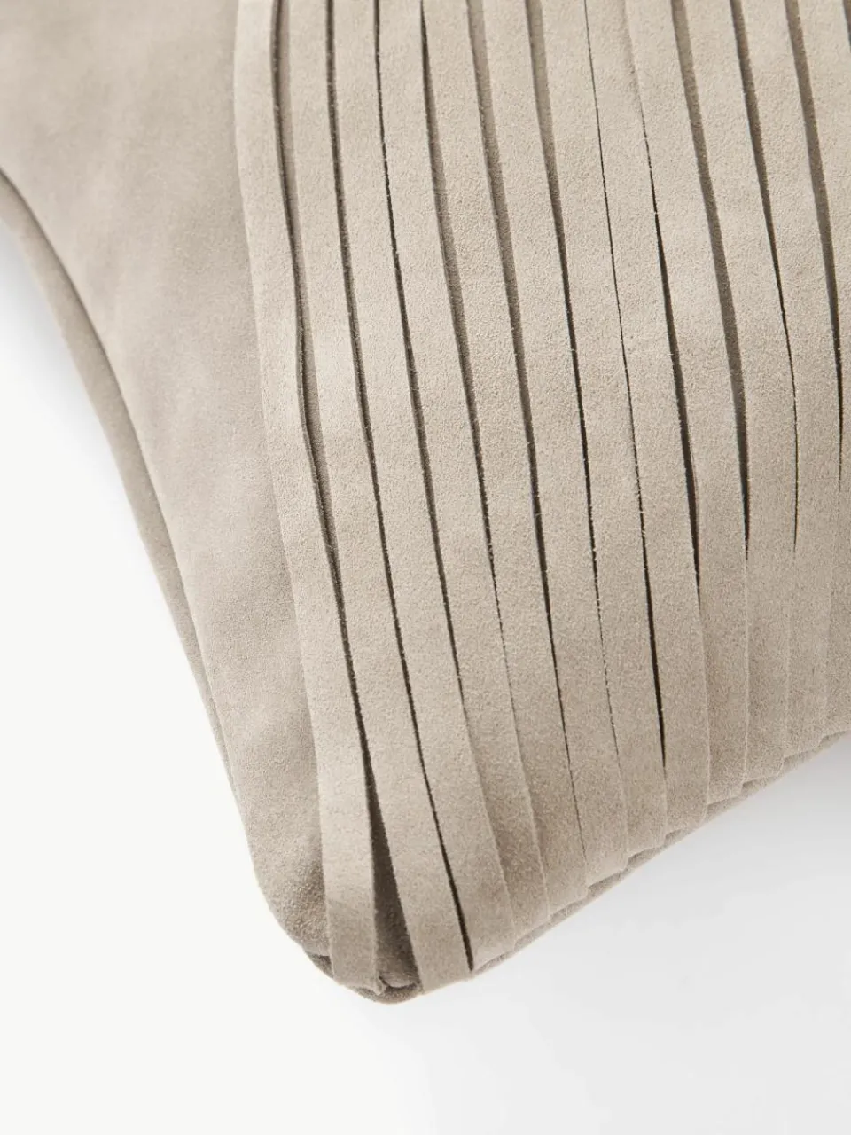 Leren kussenhoes Amaia met franjes^Westwing Collection New