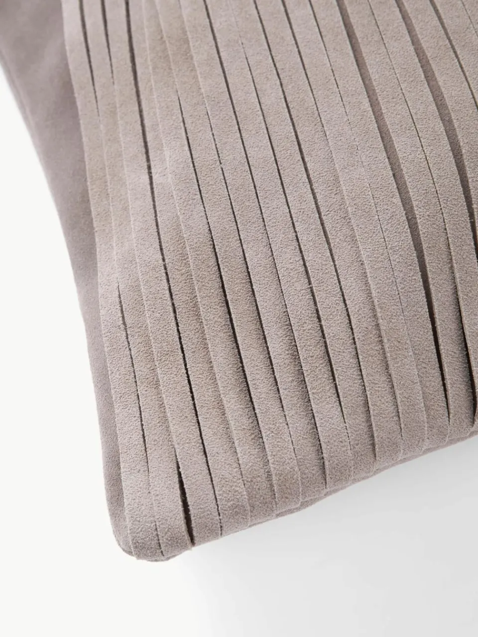 Leren kussenhoes Amaia met franjes^Westwing Collection Online
