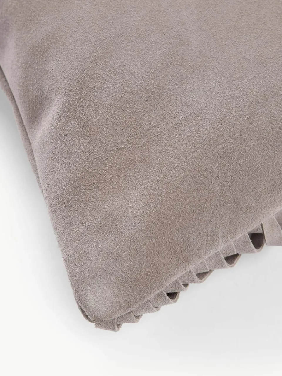 Leren kussenhoes Amaia met franjes^Westwing Collection Online