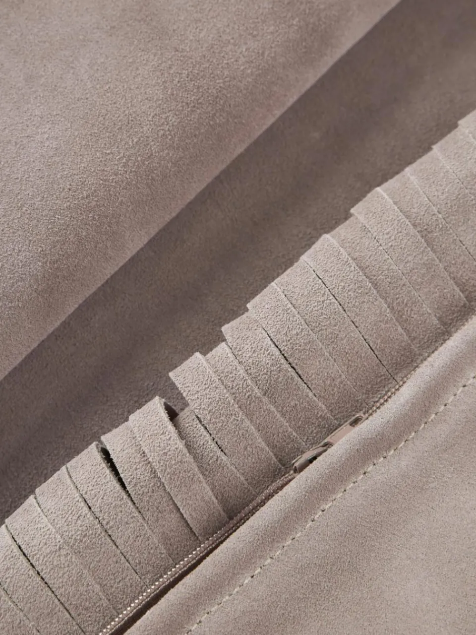 Leren kussenhoes Amaia met franjes^Westwing Collection Online
