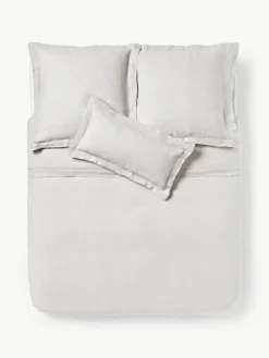 Linnen dekbedovertrek Linna met bies^Westwing Collection Hot