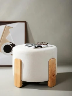 Linnen kruk Coffey met houten poten^Westwing Outlet