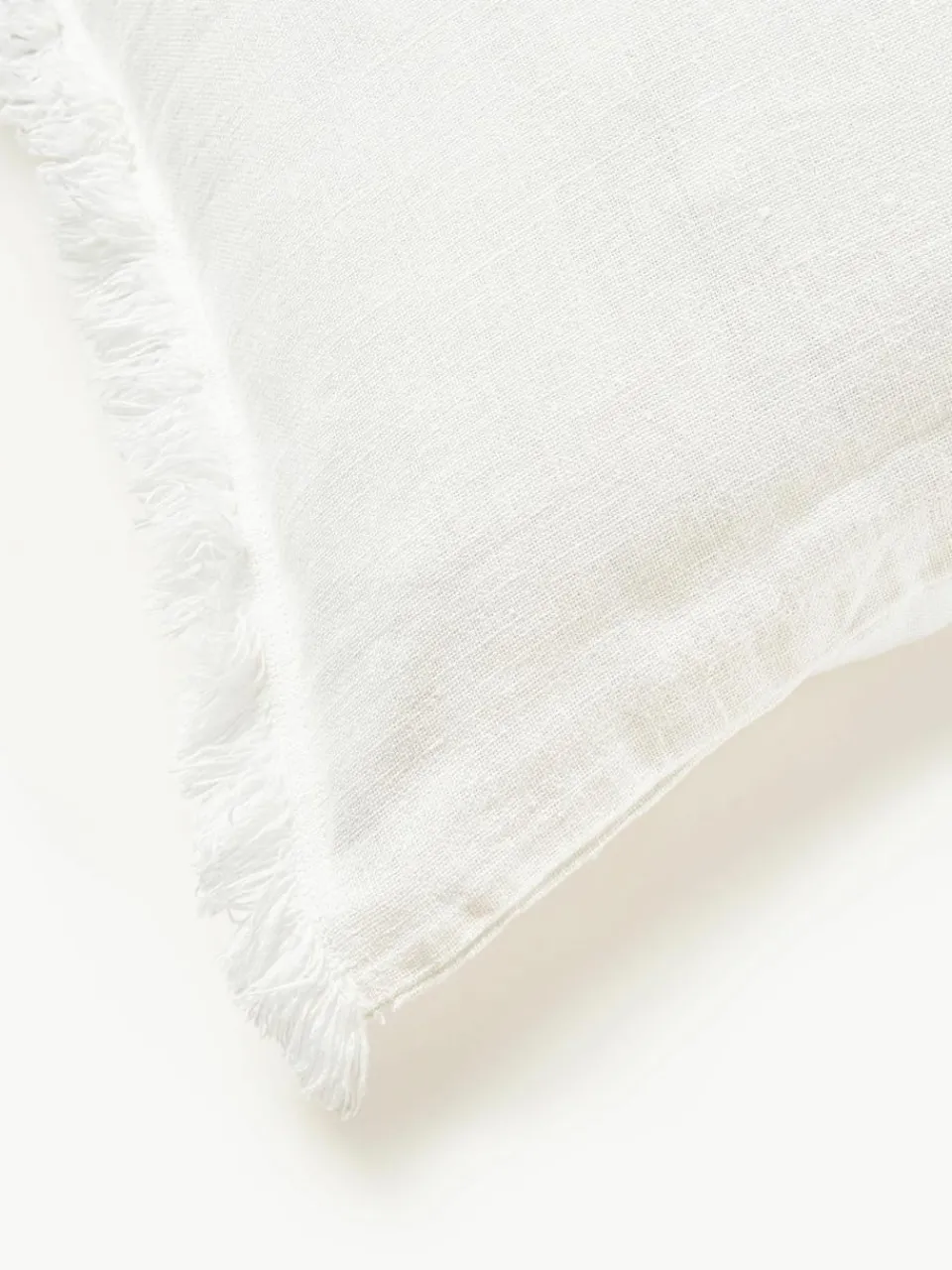 Linnen kussenhoes Luana met franjes^Westwing Collection Hot