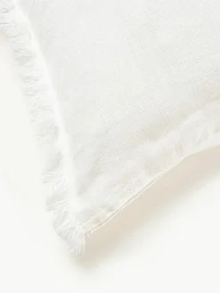 Linnen kussenhoes Luana met franjes^Westwing Collection Hot