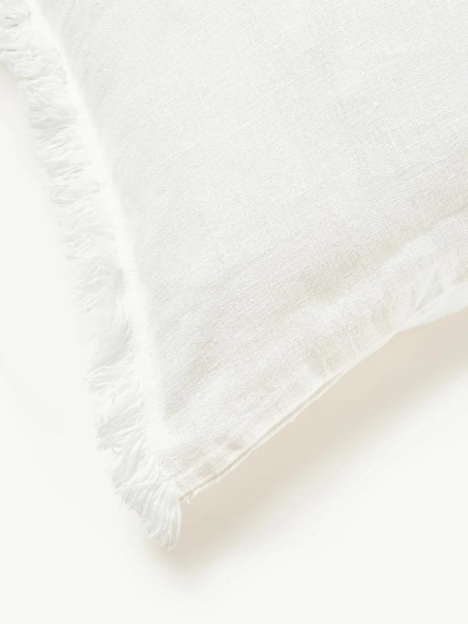 Linnen kussenhoes Luana met franjes^Westwing Collection Hot
