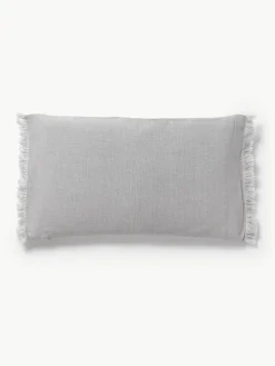 Linnen kussenhoes Luana met franjes^Westwing Collection New