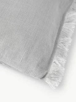 Linnen kussenhoes Luana met franjes^Westwing Collection New