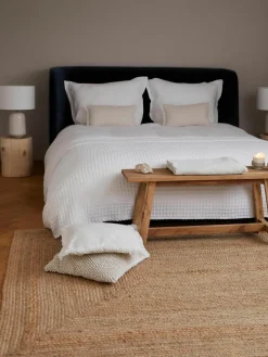 Linnen kussenhoes Luana met franjes^Westwing Collection Hot