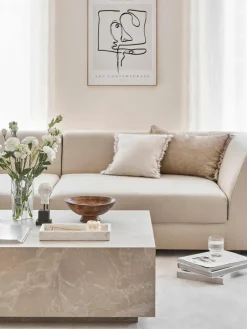 Linnen kussenhoes Luana met franjes^Westwing Collection Hot
