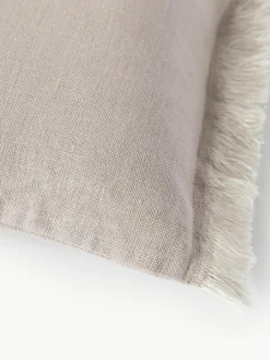 Linnen kussenhoes Luana met franjes^Westwing Collection Discount