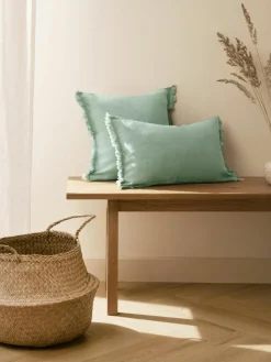 Linnen kussenhoes Luana met franjes^Westwing Collection Online