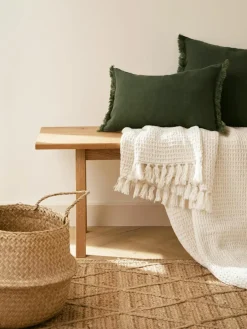 Linnen kussenhoes Luana met franjes^Westwing Collection Outlet