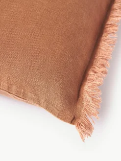 Linnen kussenhoes Luana met franjes^Westwing Collection Outlet