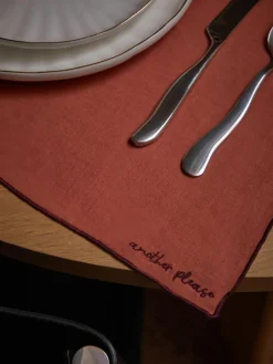 Linnen placemats Cosmo met borduursel, 4 stuks^Westwing Collection Best