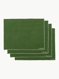 Linnen servetten Cosmo met borduursel, 4 stuks^Westwing Collection Best