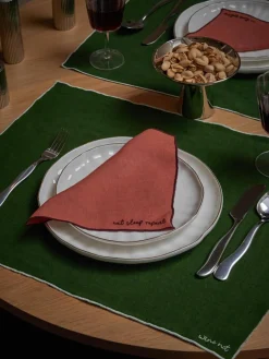 Linnen servetten Cosmo met borduursel, 4 stuks^Westwing Collection Best