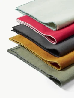 Linnen servetten Kennedy met bies, 4 stuks^Westwing Collection Fashion