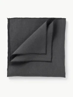 Linnen servetten Kennedy met bies, 4 stuks^Westwing Collection Fashion