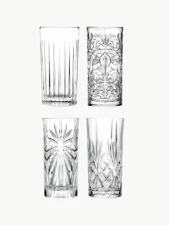 Longdrinkglazen Bichiera met reliëf, 4 stuks^RCR Clearance