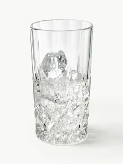 Longdrinkglazen George met kristalreliëf, 4 stuks^Westwing Collection Clearance