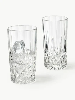 Longdrinkglazen George met kristalreliëf, 4 stuks^Westwing Collection Clearance