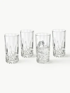 Longdrinkglazen George met kristalreliëf, 4 stuks^Westwing Collection Clearance