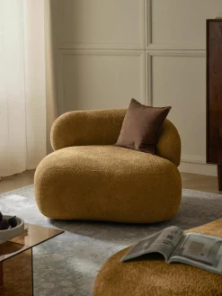 Loungefauteuil Alba uit teddy-bouclé^Westwing Collection New