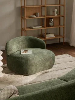Loungefauteuil Alba uit teddy bouclé^Westwing Collection Fashion
