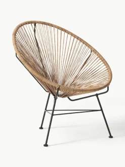 Loungefauteuil Bahia van kunststoffen vlechtwerk^Westwing Collection Best