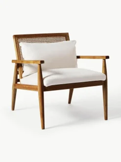 Loungefauteuil Manuell van rubberhout^Westwing Collection Fashion