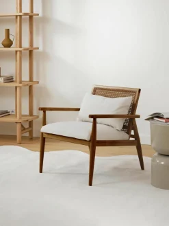 Loungefauteuil Manuell van rubberhout^Westwing Collection Fashion