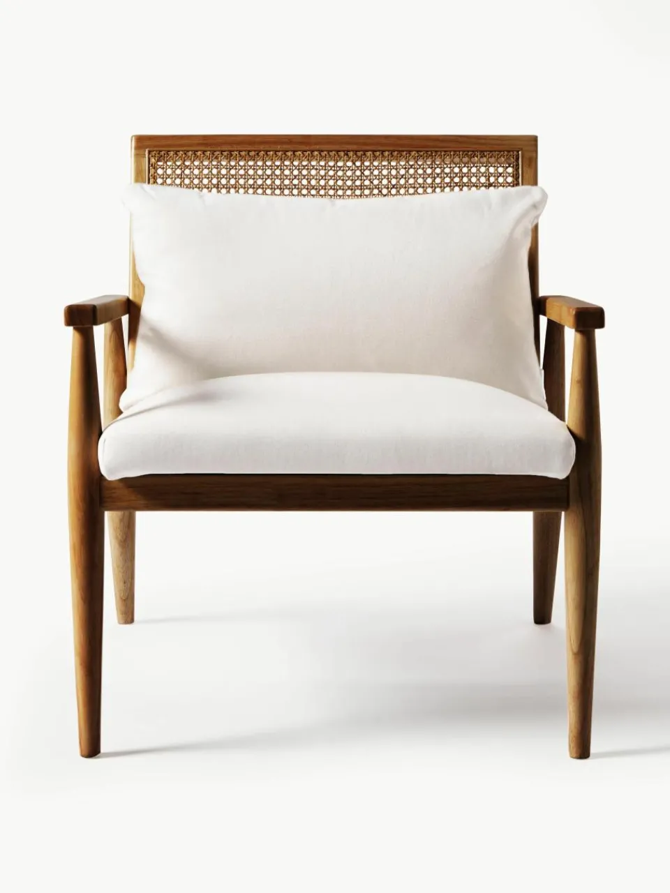 Loungefauteuil Manuell van rubberhout^Westwing Collection Fashion
