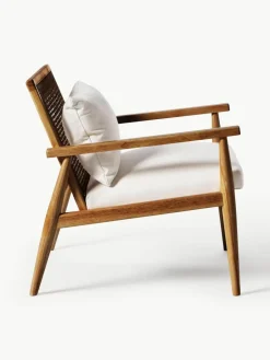 Loungefauteuil Manuell van rubberhout^Westwing Collection Fashion