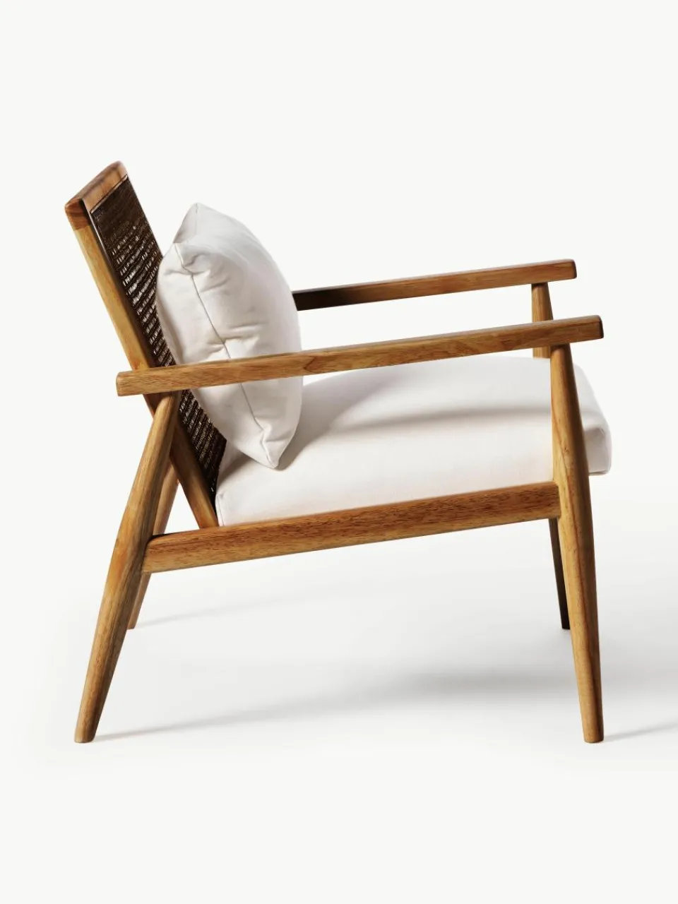 Loungefauteuil Manuell van rubberhout^Westwing Collection Fashion