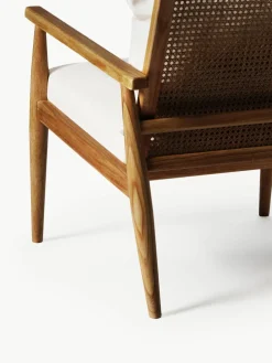 Loungefauteuil Manuell van rubberhout^Westwing Collection Fashion