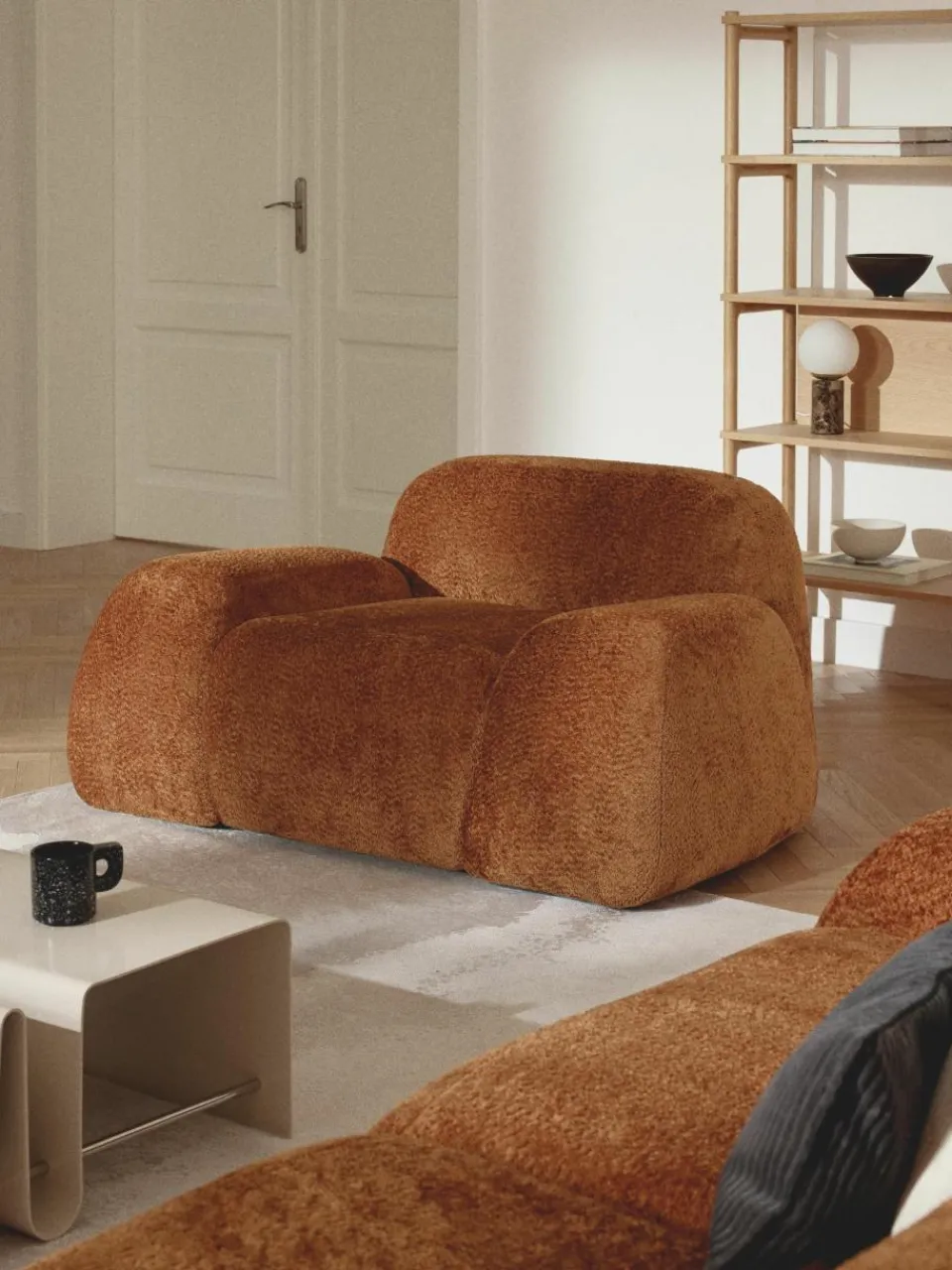 Loungefauteuil Wolke van teddy-bouclé^Westwing Collection Hot