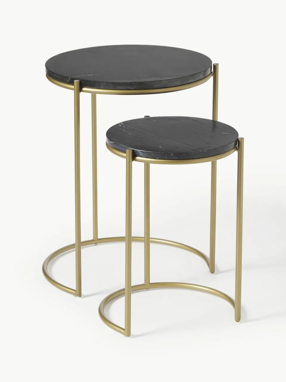 Marmeren bijzettafels Ella, set van 2^Westwing Collection New