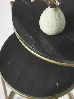 Marmeren bijzettafels Ella, set van 2^Westwing Collection New