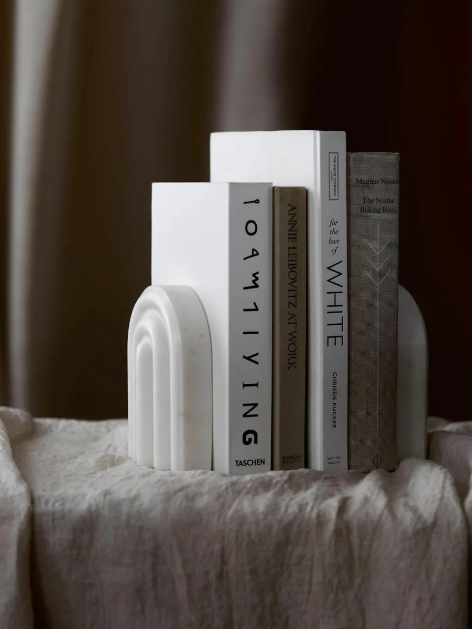 Marmeren boekensteunen Malie, 2 stuks^Westwing Collection Best